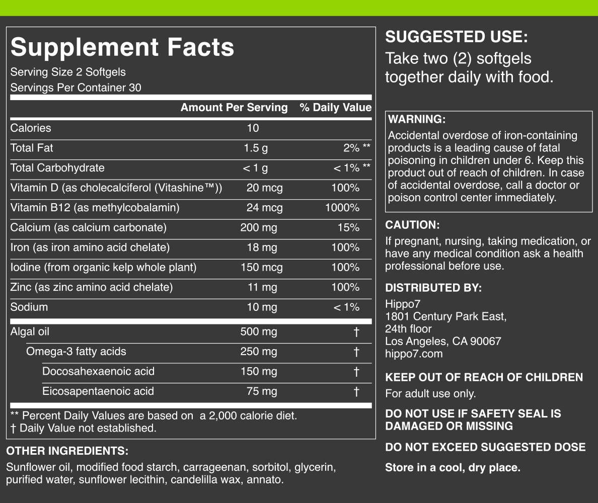 Vegan Complete Supplement Facts ingredients