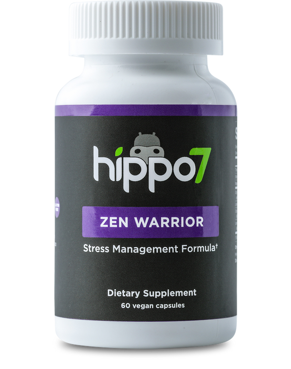 Zen Warrior, by Hippo7, is formulated with ingredients to help reduce stress and support heathy mood and cognition